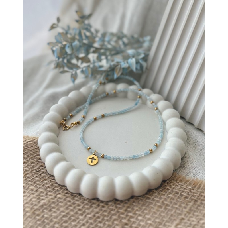 Naszyjnik Wiara z akwamarynu